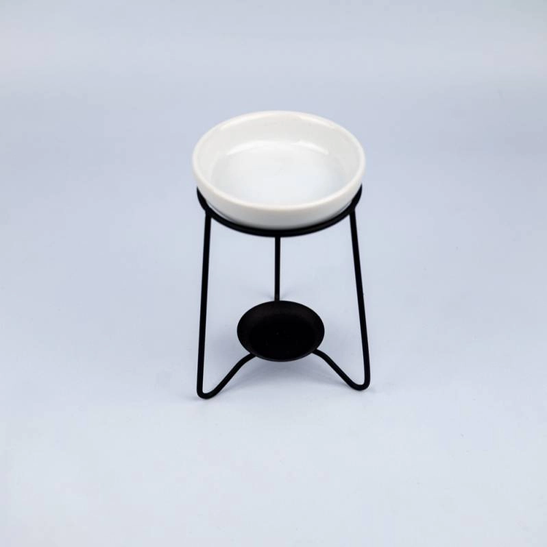 Wax Melt Burner on Black Stand