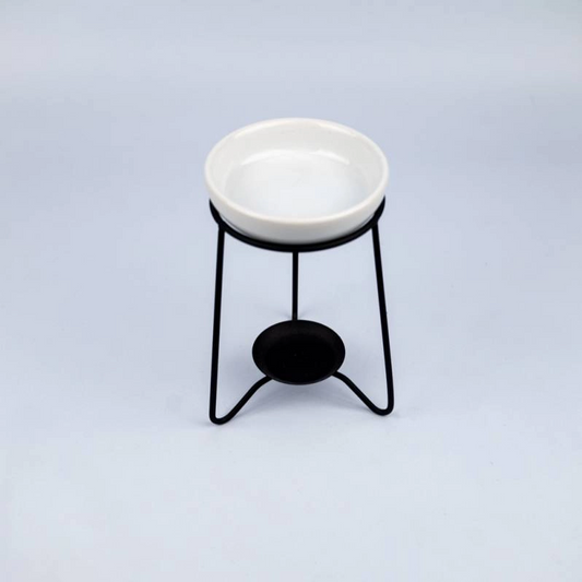 Wax Melt Burner on Black Stand