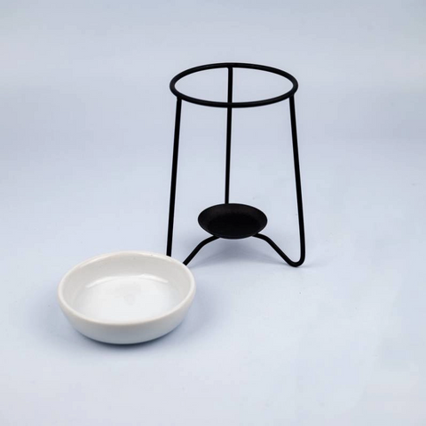 Wax Melt Burner on Black Stand